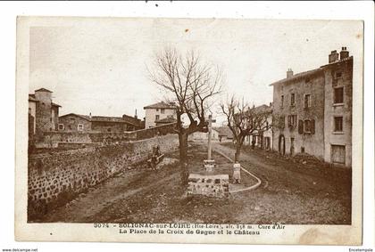 CPA- Carte Postale-France-Solignac-sur-Loire Place de la Croix de Gagne et le Château-1955 VM18868