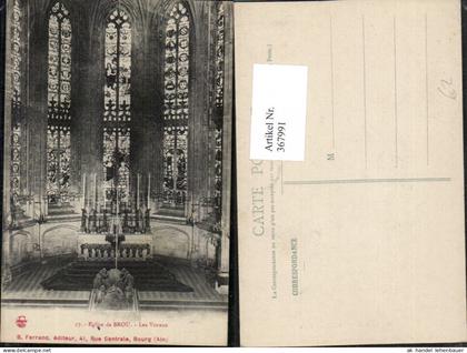 367991,Rhone-Alpes Ain Bourg-en-Bresse Eglise de Brou Les Vitraux Kirche Innenansicht