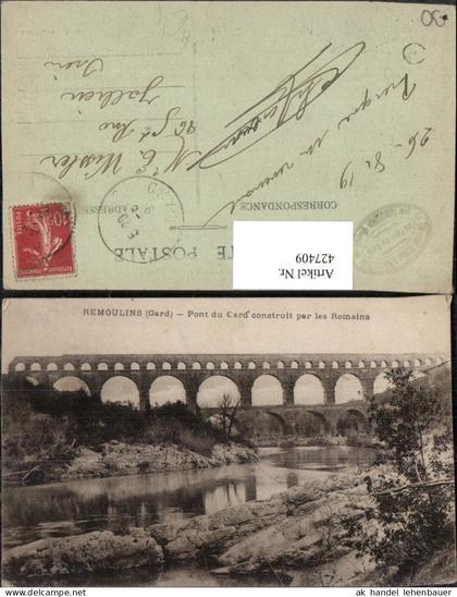 427409,Languedoc-Roussillon Gard Remoulins Pont du Card Viadukt Brücke