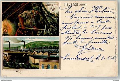 57700 Hayange 1906 Prägedruck Beruf Bergmann Fabrik - 13623627