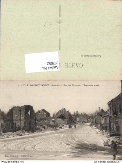 592052,Villers-Bretonneux Somme Tavernes Street