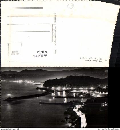 638702,Foto Ak La Cote d Azur Nice Nizza la Nuit b. Nacht France
