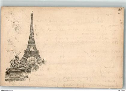 75000 Paris Lithographie Eiffelturm Vorläufer 1889 - 13641339