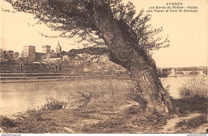 B106555 France Avignon les Bords du Rhone, palais des Papes Pont
