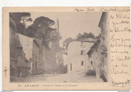 B79629 aramon le pont du chateau et les remparts france gard  front/back image