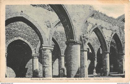 BR73166 pointe st mathieu interieur des ruines de saint mathien    france