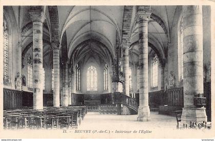 C003 France, Beuvry, Interieur de l'Eglise vintage postcard