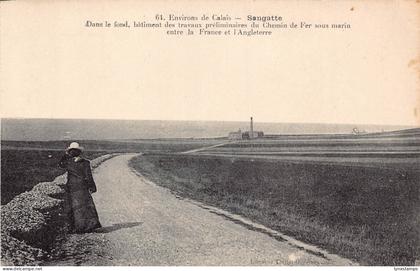 C053 France Environs de Calais Sangatte  woman vintage postcard