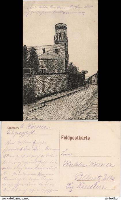 CPA Moussey (Vosges) Kirche - Straße, Künstlerkarte 1930