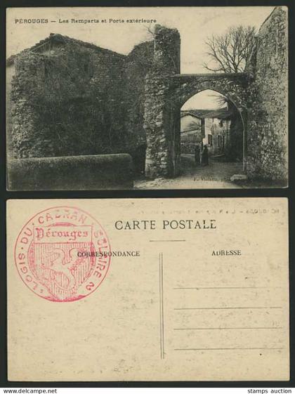 France Ain Old Postcard PEROUGES Remparts & Porte, GATE