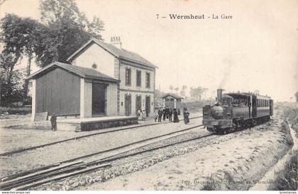 France Wormhout Railway Station Steam Train Gare vintage postcard C320