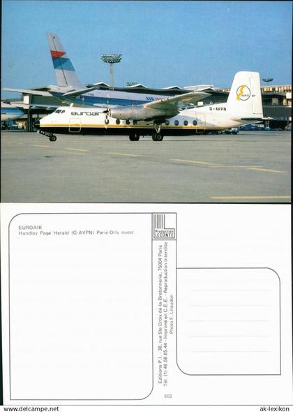 Orly Flugzeug "Euroair" - Handley Page Herald auf dem Flughafen 1985