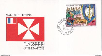 SA43e Wallis and Futuna 1993 Flags of the nations, Christmas FDC