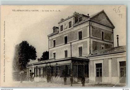 Villefranche-sur-Saone La Gare AK Bahnhof Frankreich 1905 Gebrauchsspure... - 13123525