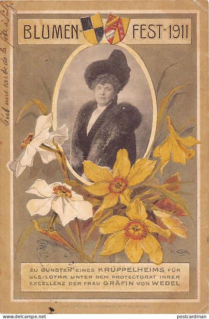 France - SOULTZ Sulz (68) Blumen-Fest 1911 - Gräfin von Wedel - Kûnstler Postkart K. Gr.