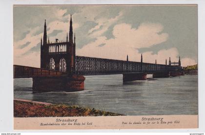 STRASSBURG  EISENBAHNBRÜCKE UBER RHEIN BEI KIEL