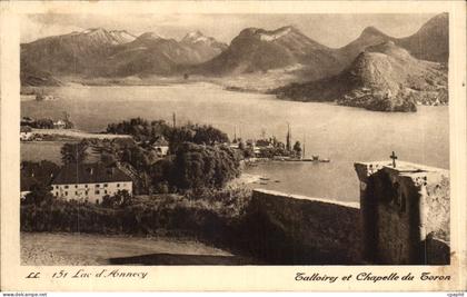 CPA Lac d'Annecy Talloires et chapelle du Toron