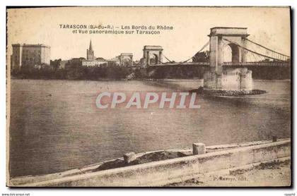 CPA Tarascon B du R Les Bords du Rhone et Vue panoramique sur Tarascon
