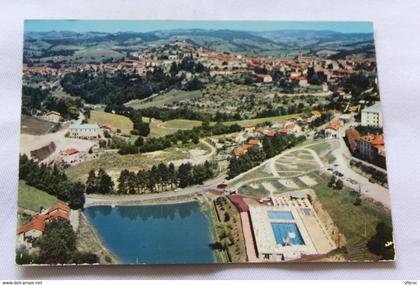 Cpm 1975, Thizy, vue aérienne et la piscine, Rhône 69
