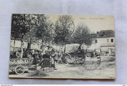Cpa 1923, Toucy, marché aux volailles, Yonne 89