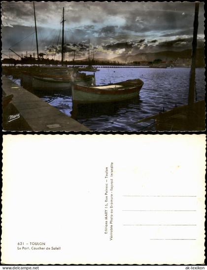 CPA Toulon Hafen von Toulon bei Sonnenuntergang 1950