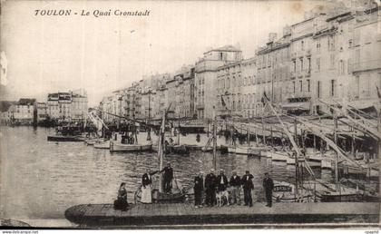 CPA Toulon Le quai Cronstadt