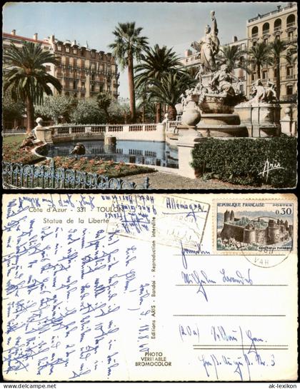 Toulon Statue de la Liberté mit Brunnen auf dem Place de la Liberté 1960