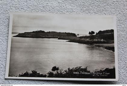 Cpsm 1946, Tréboul, la grève saint Jean et l'ile Tristan, Finistère 29