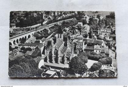 Cpsm, Triel sur Seine, l'église et la gare, Yvelines 78