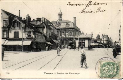 TRoyes CPA Station des tramways