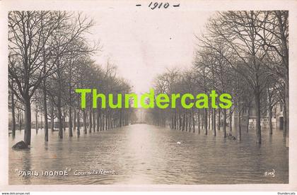 CPA 75 CARTE DE PHOTO PARIS INONDE 1910 INONDATIONS DE PARIS COURS LA REINE