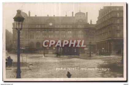 Paris - Inondations de Paris 1910 - Gare St Lazare - CPA
