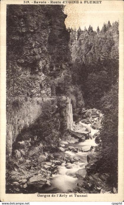 CPA Savoie Route d Ugine a Plumet Gorges de l Arly et tunnel
