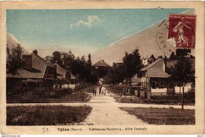 CPA UGINE - Habitations Ouvrieres - Allée Centrale (659186)