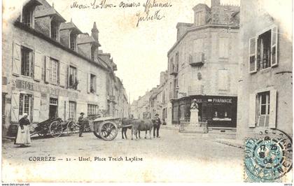 Carte POSTALE  ANCIENNE de  USSEL - Place Treich Laplene