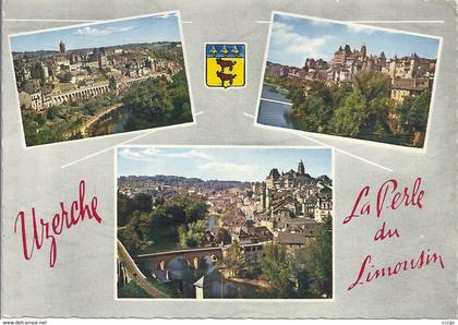 CPSM Uzerche  vues multiples armoiries