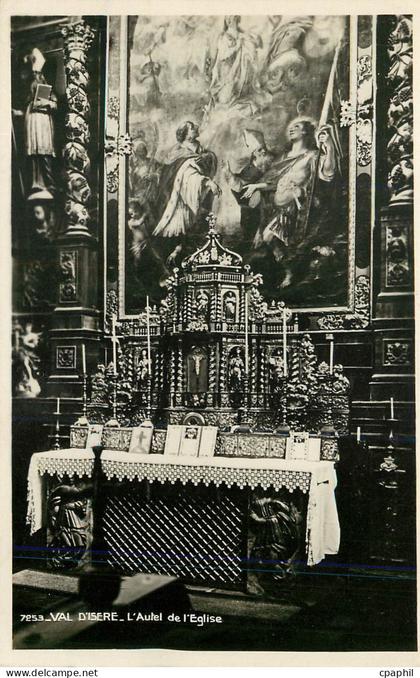 CPM Val d'Isere l'Autel de l'Eglise
