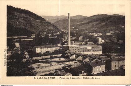 CPA Vals les Bains Pont sur l Ardeche Entree de Vals