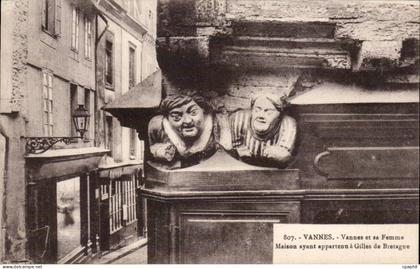 CPA Vannes Vannes et sa Femme Maison ayant appartenu a Gilles de Bretagne