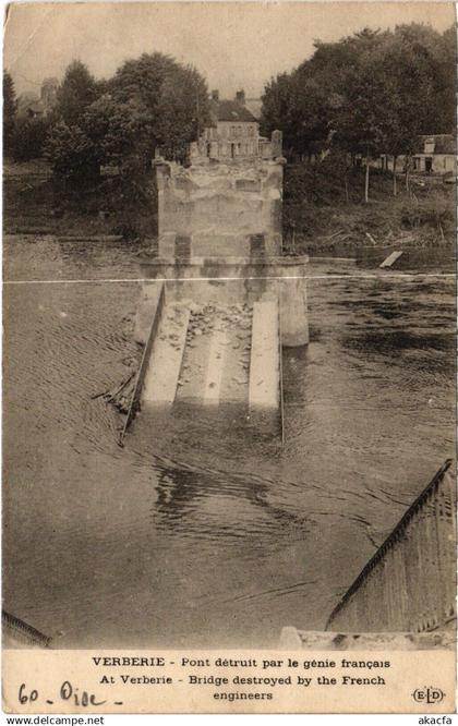 CPA Verberie Pont détruit Guerre (1187577)