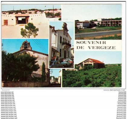 carte ( format 15 x 10,5 cm ) de vergèze  ( recto verso )