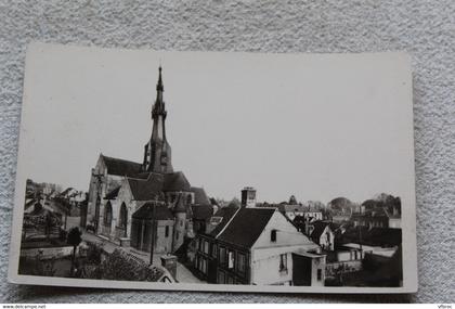 F316, Cpsm, Verneuil sur Avre, panorama et église Notre Dame, Eure 27