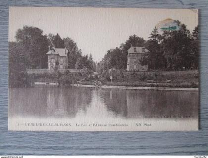 cpa Verrières le buisson(91)le lac et l'avenue Cambaceres