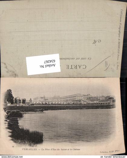 634267,Versailles La Piece d Eau des Suisses et le Chateau Schloss France