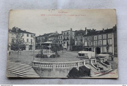 Cpa 1922, Vic Fezensac, le kiosque te la place, Gers 32