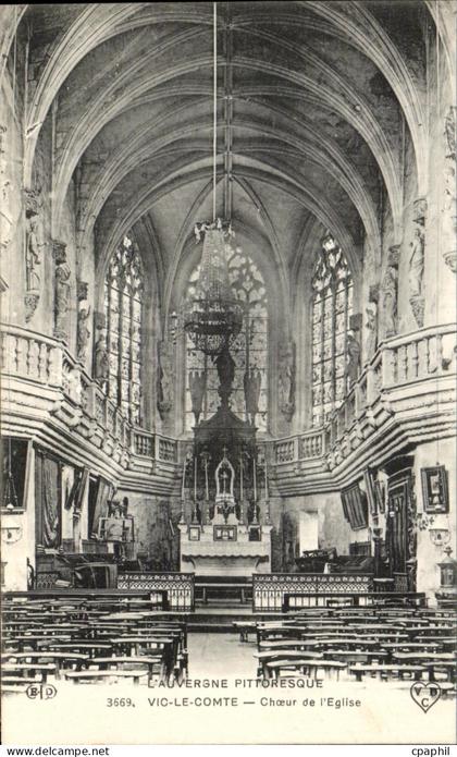 CPA L'Auvergne Pittoresque Vic Le Comte choeur de l'Eglise