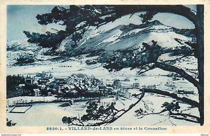 Carte Postale Ancienne - 38 - Villard de Lans - Villard de Lans en hiver et le Cornafion - CPA - Oblitération ronde de 1