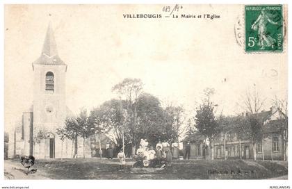 89 VILLEBOUGIS - la mairie et l'eglise.