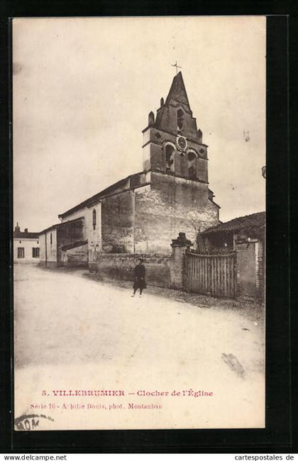 CPA Villebrumier, Clocher de l`Eglise