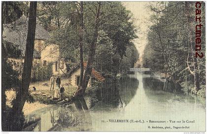 VILLEMEUX-SUR-EURE RENANCOURT VUE SUR LE CANAL CARTE TOILEE 28
